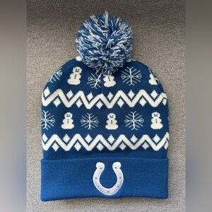 NFL Indianapolis Colts Snowman Knit Winter Beanie With Pom